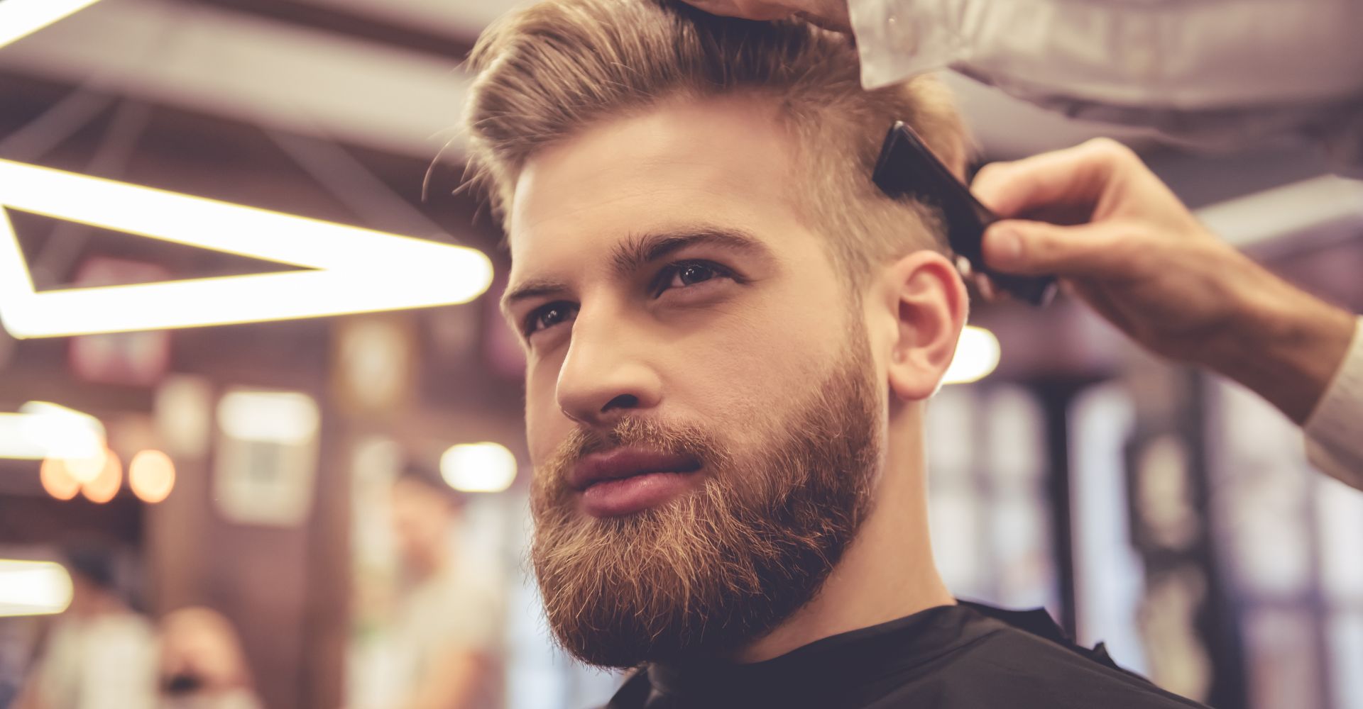 Illustrated barber creating a clean fade and tapered finish